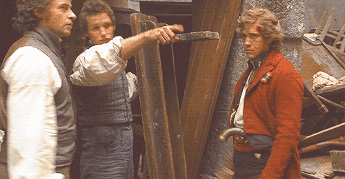 Accurate depiction of Enjolras “helping” Marius plan his wedding to Cosette. “And 