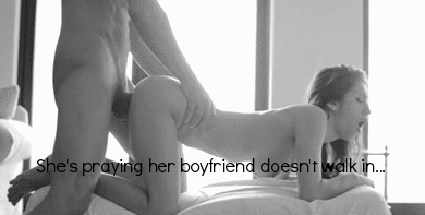 cheatingonaloser:  If he does though, the guy fucking her is going to beat the shit out of him and continue where they left off :)