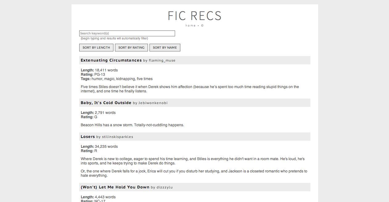 hoechlbear:  Custom fic rec page (with search and sort options):  LIVE PREVIEW |