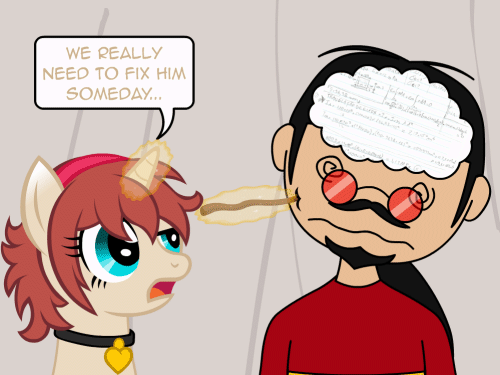 nopony-ask-mclovin:  Mod is broken again.Wanna see what’s inside of his head? 