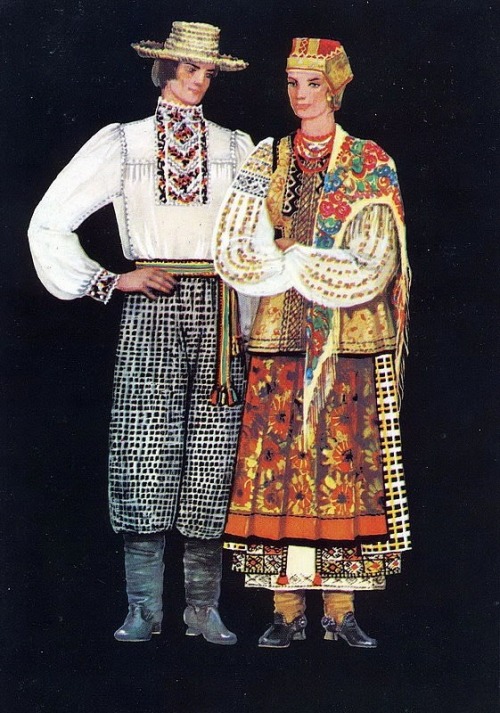 songs-of-the-east: Folk costume illustrations from different regions of Ukraine