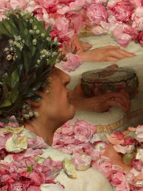 Details (#1) of the Characters of The Roses of Heliogabalus (1888), by Sir Lawrence Alma-Tadema. “H