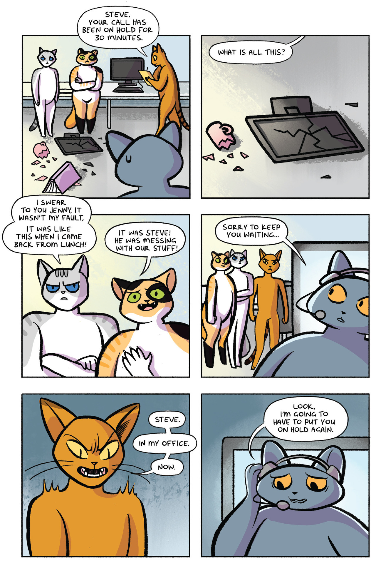 quirkbooks:
“ Manfried the Man
Page #18, Part 1
Buy the book now!
Amazon | Barnes & Noble | Books A Million | IndieBound
Book Description
In this hilarious graphic novel, the roles of cats and humans are reversed, putting humanoid felines in charge...