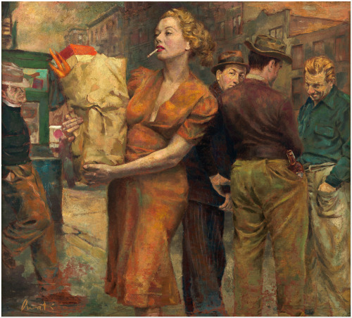 startwithsunset:  street scene - James Avati (1912 - 2005) 