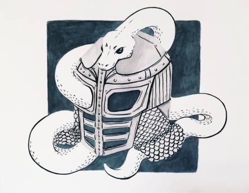 Still doing inks&hellip;  . . . . #ink #snake #armor #helmet #chainmail #whitesnake #FWink #brus