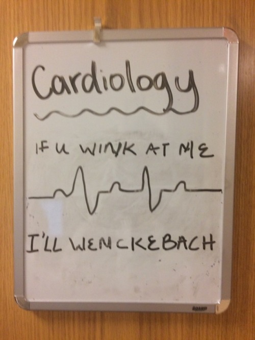 The 2nd year on cardiology claimed a call room for himself- with a message.