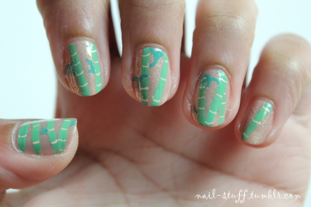 Nail Stuff...? » Bamboo nails! These were inspired by the bamboo...