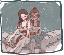 bacawica:  Simple training on awful simple backgrounds and lovely ladies. Never drawn them before, so I’m glad! Ah, they fit pretty well in the roles of Hercules and Megara, no? But yeah, made in SAI in maybe two hours? Yep. Korra’s a blushing mess.