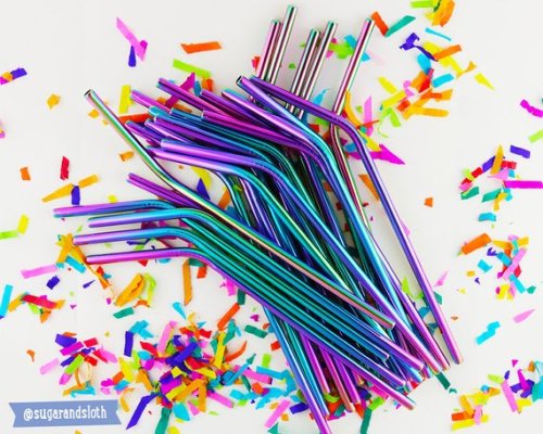 Rainbow Metal Straws //SugarandSloth