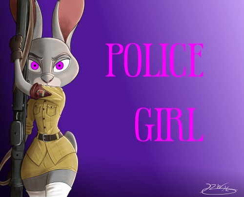 Police Girl (B) The winner from the patreon poll for the Halloween piece! Do not mess with this bunn