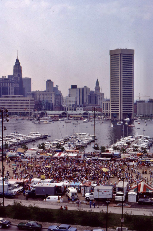 Inner Harbor during Harborfest, Baltimore, Summer 1980.