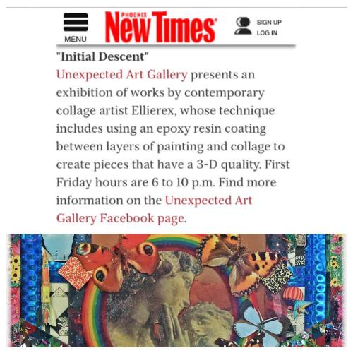 @phoenixnewtimes “10 Art Shows You Should See in Phoenix This Week” ✂️ So excited to exh