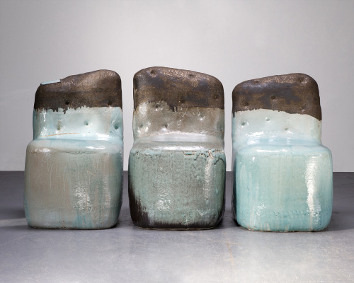  Hun-Chung Lee, “Assemblage Ceramic Bench in Light Blue," Glazed Ceramic, Height: 31.5 in