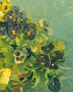 arsantiquis:  Basket of Pansies (detail),