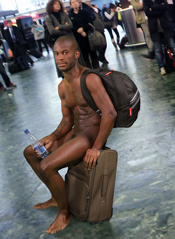 aguywithoutboxers:  August 5, 2015   Travelling NudeNaked transportation