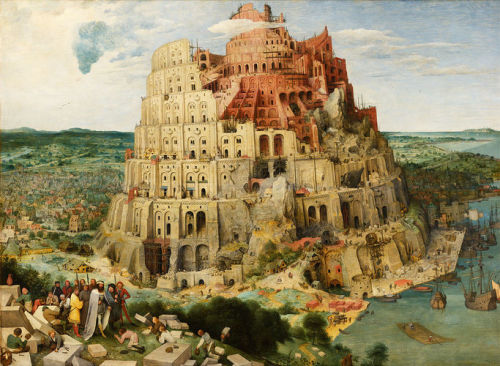 artist-bruegel: The Tower of Babel, 1563, Pieter Bruegel the ElderMedium: oil,panel