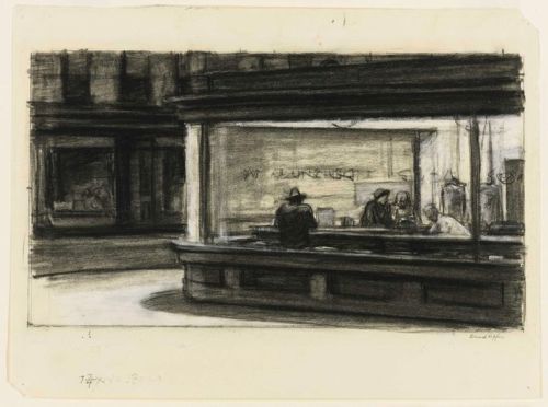 artchiculture:Edward Hopper, Sketches and preliminaries for Nighthawks, 1942