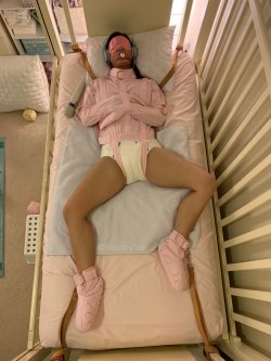 sissybabydanielle:  paddedlittleparadise:  Go ahead, baby. Whine and moan, struggling to make your pathetic little voice heard from behind that pretty pacifier gag I’ve strapped in your mouth. Struggle for me. You know you want to! Why don’t you tug