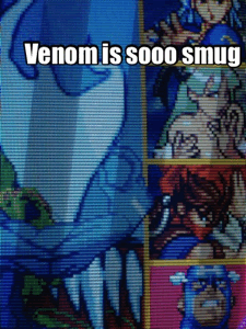 Venom is a jerk #smug #mvc #marvelvscapcom (Taken with GifBoom)