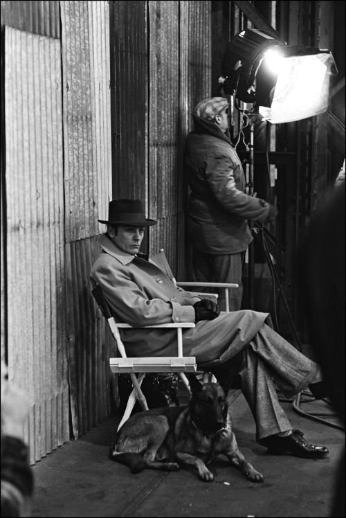 thefilmstage: cinemarhplus:  Alain Delon on the set of “Le Samouraï” (dir. Jea