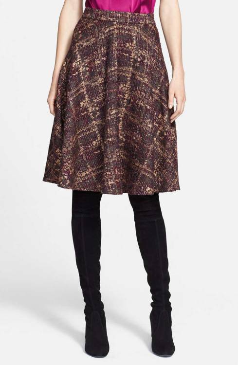 girls-vintage-fashion:Metallic Plaid Jacquard Skirt