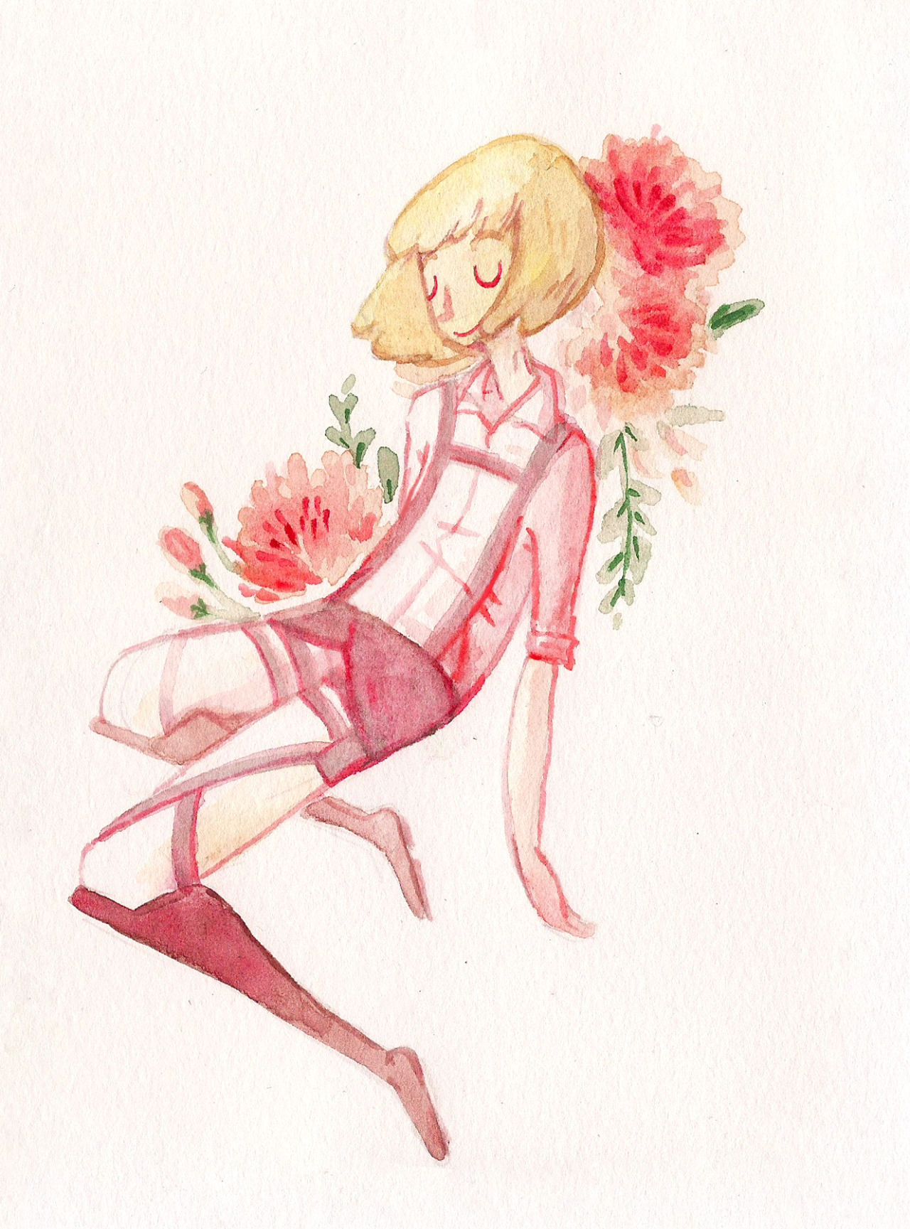 oliviawhen:  Some little watercolor and ink paintings of my favorite trio. 