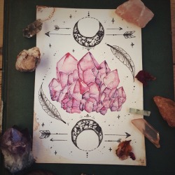 wilderness-queen:  luna-patchouli:  Rose quartz inspired commission ★  lots of nature and good vibes ॐ 