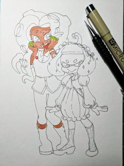 3drod:Day 24 of Inktober: Pearl and Marina’s day off! Totally forgot to take an inks-only pic haha