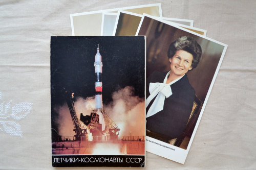sovietpostcards:  Soviet Cosmonauts / Full Set of 50 Big Size Postcards (1982) / Vintage Spacemen Po