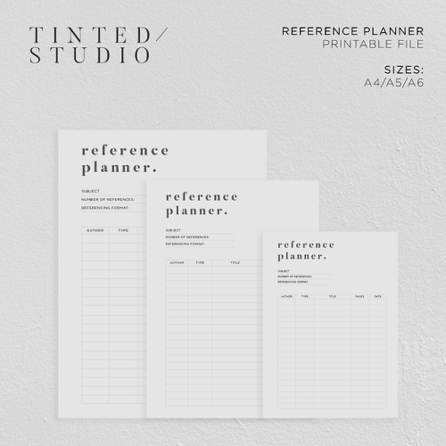 Reference Planner by Tinted Studio