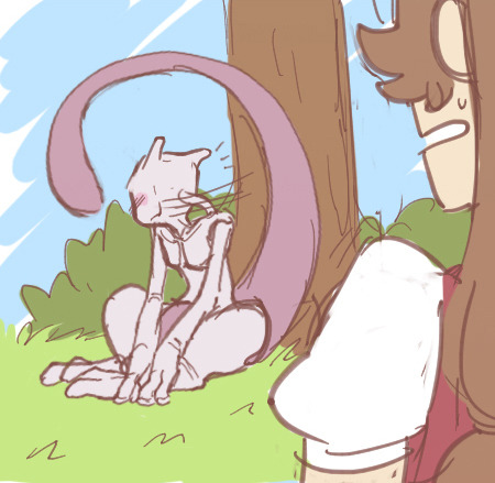 mewtwoofficial:  jigokuhana:  Had a cute follow-up idea to my previous doodle comic…which seemed to kill a lot of you with feels. :| Since Mewtwo was alone for so long and had some rough times, I doubt the guy would actively ‘ask’ to be pet on the