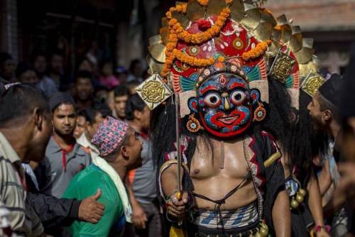 Madhyapur Thimi  Bhairab Nach dancer, Nepal