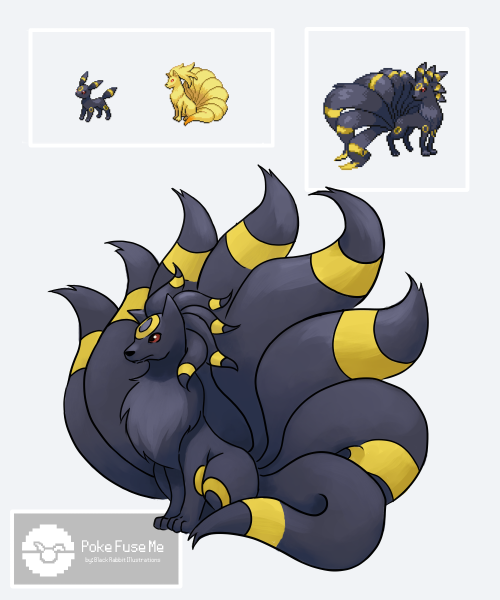 Pokémon Fusion Art - Zekrom - Ninetales Artist