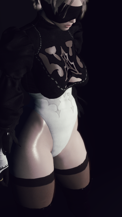 6QX on 2B’s outfit with Pandas2B bodyslide&ndash;higher res for first image&ndash;&