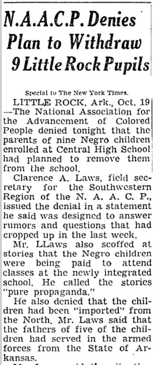 “When nine black teenagers integrated Central High School in Little Rock, many segregationists insis