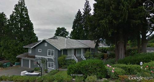 Grey house on a corner, Seattle