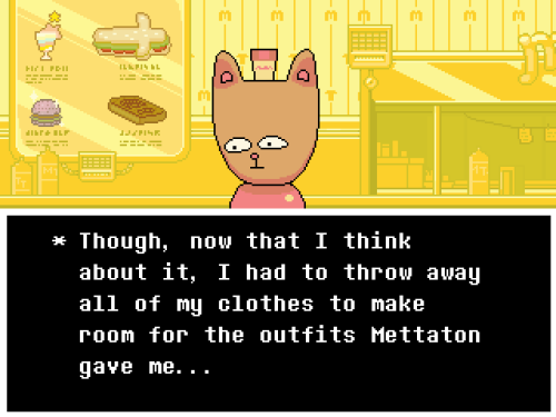 slimekiss:sweetguts:defyingeschaton:annnd heres the new burgerpants dialogue from the undertale 1.1 