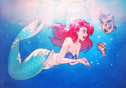 princessesfanarts:  Nemo Found Ariel by nakanoart