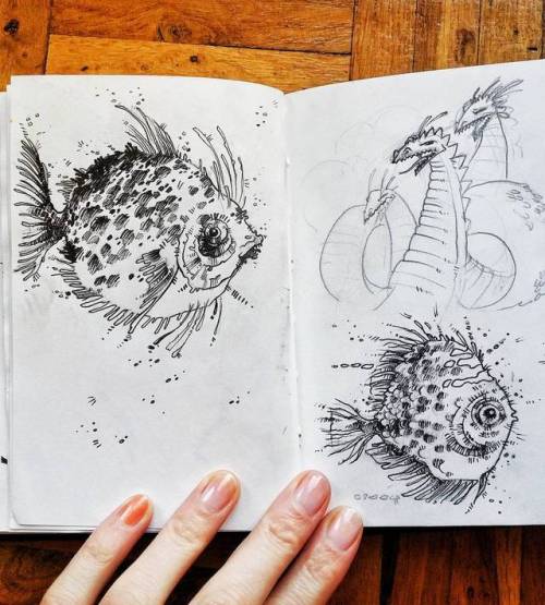 marinaveselinovic: . #drawing #sketch #sketchbook #illustration #art #doodle #fish #aquarium #fun #p