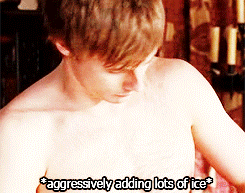 romies-merthurian-pornation:AU where Merthur are doing ALS Ice Bucket Challenge