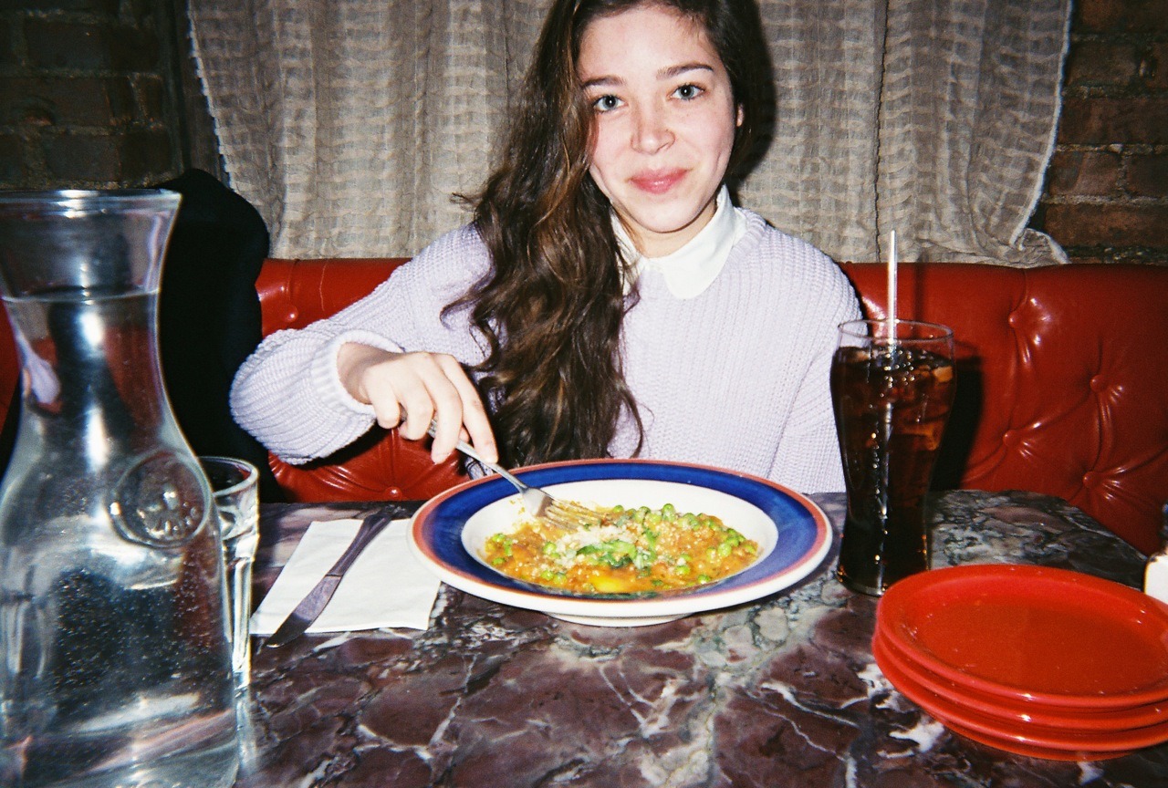 americanapparel:  Miranda in the Fisherman Pullover. 