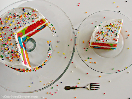 XXX thecakebar:  Rainbow Swirl Cake Recipe  photo