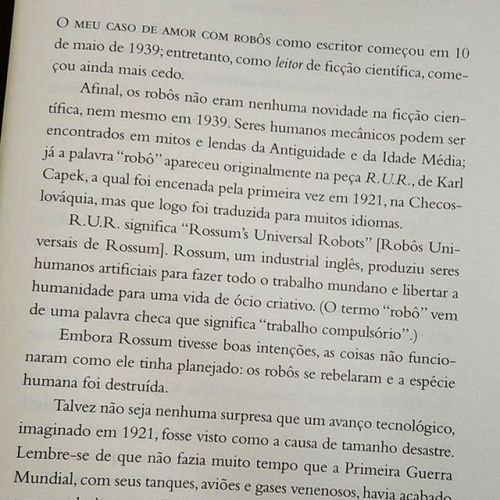 Issac Asimov falando sobre sua paixão por robôs e a interessante origem da palavra rob&