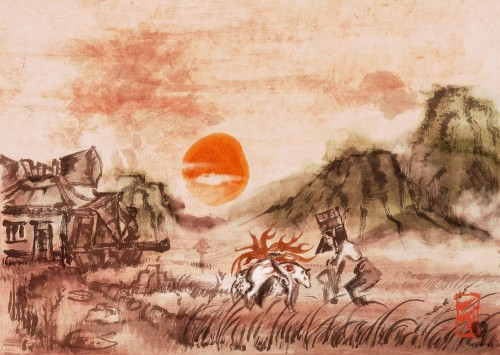 Porn Pics cinemagorgeous:  Beautiful artwork for Okami.