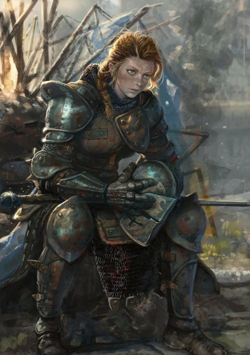 heroineimages:andro-womeninarmor:Exhausted Legionnaire: Does anyone know the source?Found here@andro