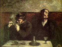 leserpente:   Honoré Daumier (1808-1879)“Fumeur et buveur d'absinth” (smoker and absinthe drinker) c. 1855/60.  