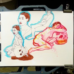 Ink On Paper, 18&Amp;Quot;X24&Amp;Quot; Figure Drawing Tonight! Thanks Ashley, The