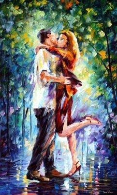 Submissiveinclination:  Ufukorada:  A Painting By Leonid Afremov A Kiss Is A Lovely