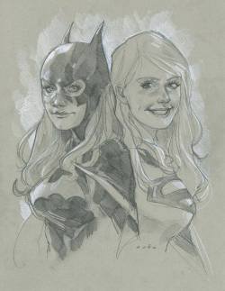 xombiedirge:  Batgirl & Supergirl by Phil