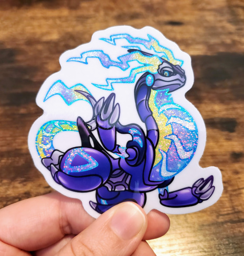 My glitter Miraidon &amp; Koraidon stickers arrived in time! Super happy with how they turned ou